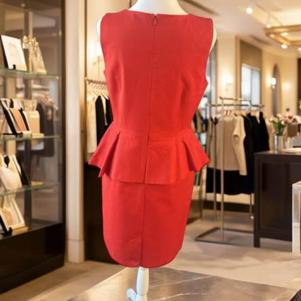 LOFT RED RUFFLE DRESS - Picture 2 of 3